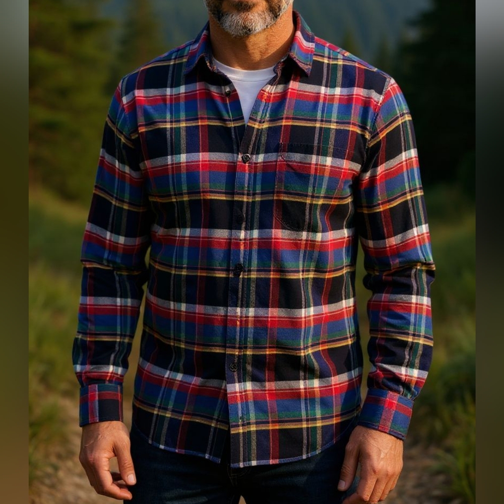 Ralph Lauren Black Multicolor Plaid Long Sleeve Button Down Shirt Men’s Large